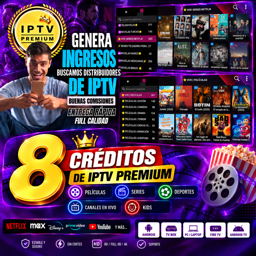 Imagen de PANEL 8 CREDITOS IPTV PREMIUM 