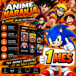 Imagen de ANIME NARANJA 1 MES PERFIL 30 DIAS