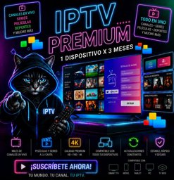 Imagen de IPTV PREMIUM 1 DISPOSITIVO X 3 MESES