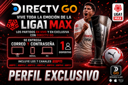 Imagen de  DIRECTV GO PERFIL X 1 MES! + LIGA 1 MAX EXCLUSIVO