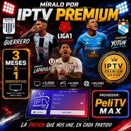 Imagen de IPTV PREMIUM x 1 DISPO x 3 MESES