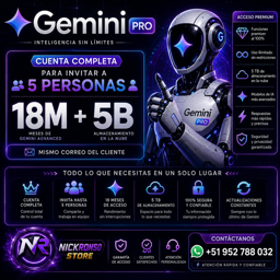 Imagen de 🔥GEMINIS PRO /Privada/18 meses+5TB+5 invitaciones(NW)